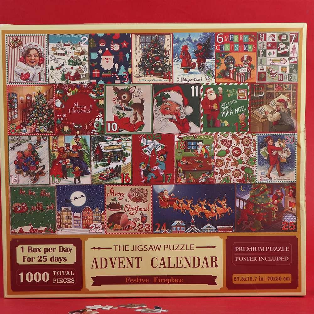 1000 Pieces Puzzle Christmas Advent Calendar Puzzle Christmas Gifts 24 Boxes 24 Days Countdown Calendars Calendar Box Cartoon