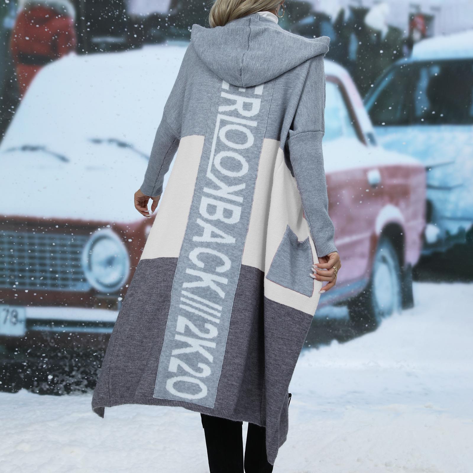 

Кардиганы вязаный свитер женский весна осень зима письмо макси свободное мягкое пальто жаккардовое Y2k E-girl длинная вязаная куртка кардиган 2XL белый