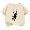 Cute Climbing Cat T Shirts Funny Short Sleeve Kids Childrens Tshirt Boys Girls Summer Spring Casual Top Tee Shirt