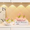 HANDUNYOU White Tulip & Rabbit Foyer Organizer