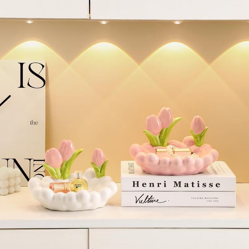 HANDUNYOU White Tulip & Rabbit Foyer Organizer