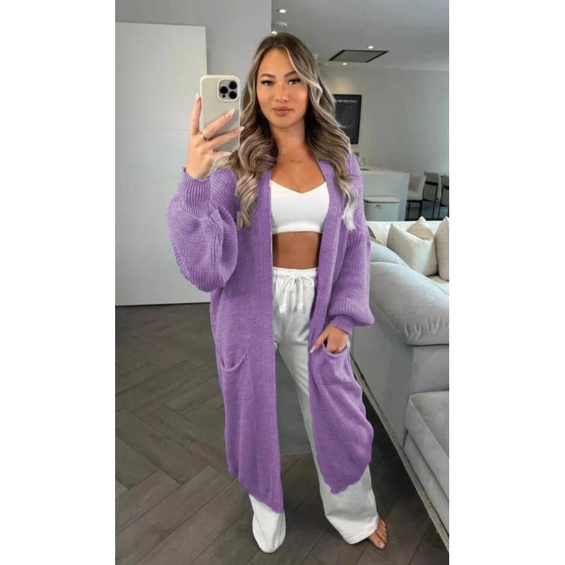 Womens Oversized Longline Knit Cardigan Sweater