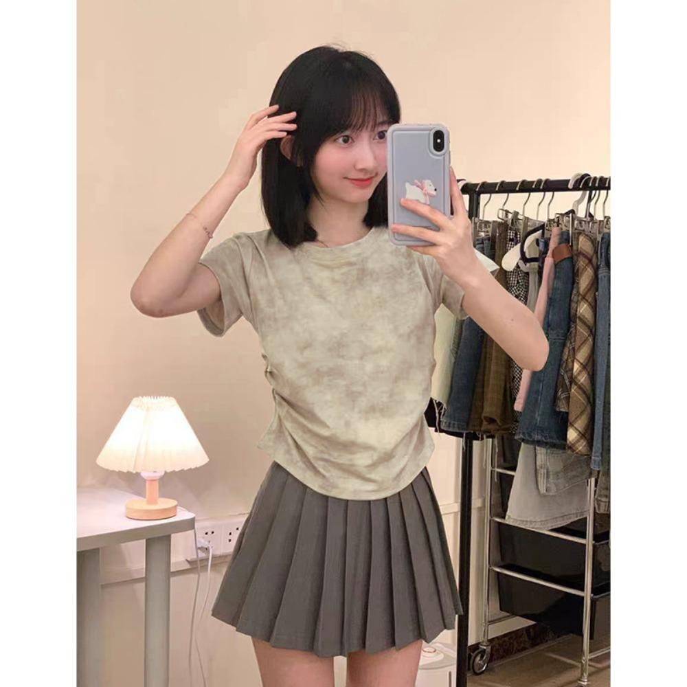 Футболка из хлопка с короткими рукавами и завязками — фото 4