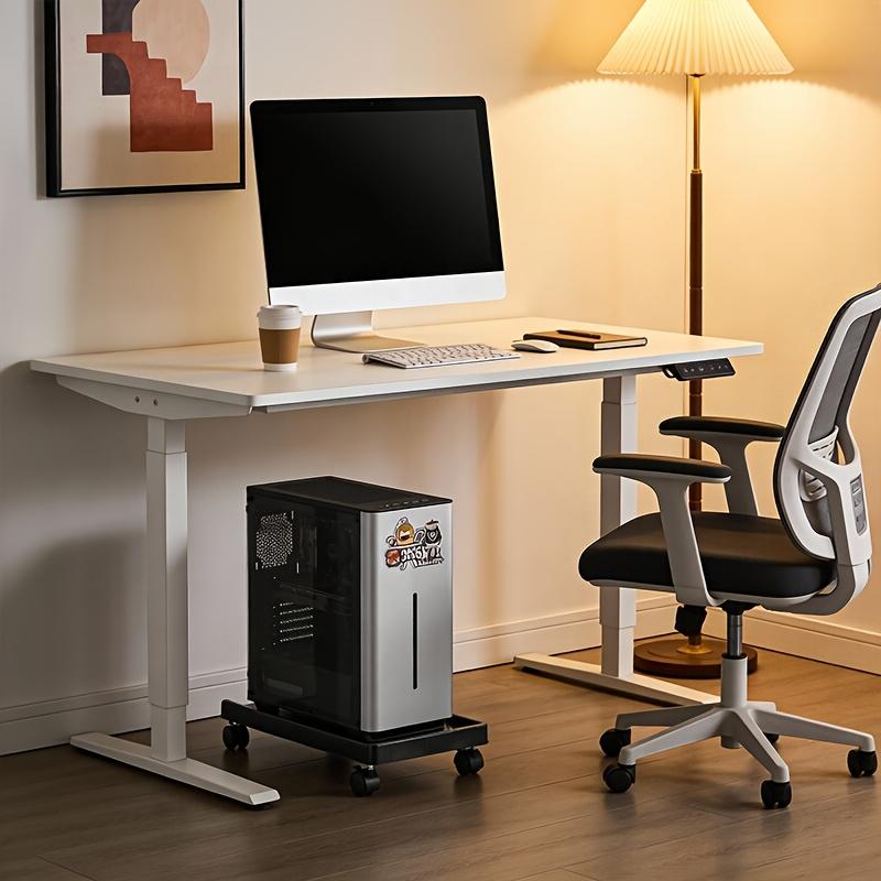 Mobile CPU Stand Heavy Duty Metal Computer Mainframe Holder Rolling Cart Bracket with Wheels Office Desk Storage Rack