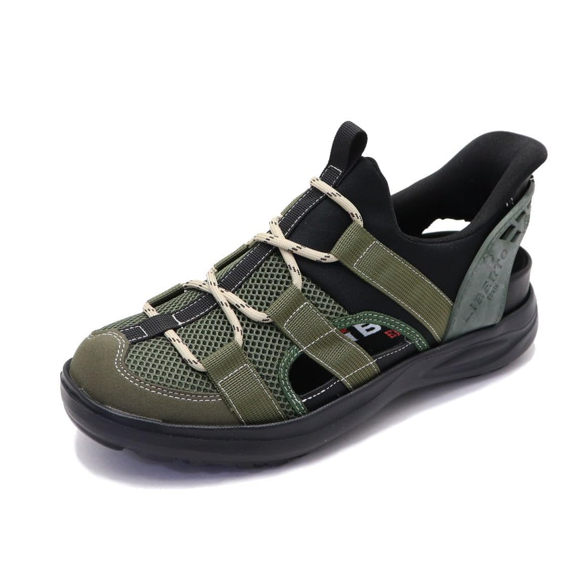 clogs with Size LL [Libert Edwin] Hands-free men s sandals, heel, No. 70604, Khaki,
