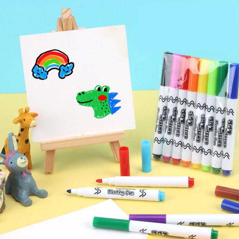 Magic Watercolor Pen Set, Water Floating Graffiti Whiteboard Markers, DIY Painting, Early Education Toys for Kids, 6/12 Colors