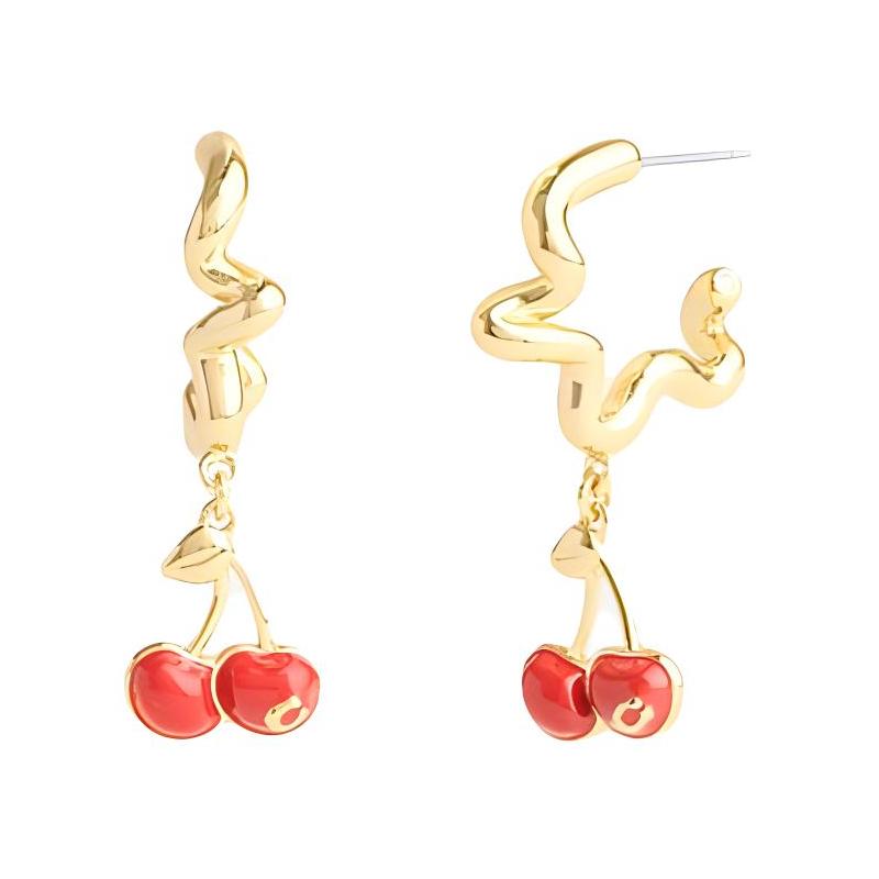 COACH Brand Design Metal Earrings Women s Gold