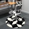 1pc Black Square Office Round Rug, Non-slip, Soft and Durable Office Rug for Interior Decoration, Perfect for Office, Beautiful Decoration Yy260323083