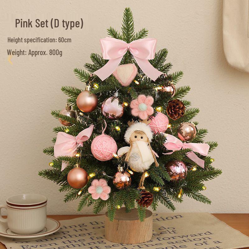 2024 Mini Christmas Tree with Lights: Stylish Tabletop Ornament for Home Decor
