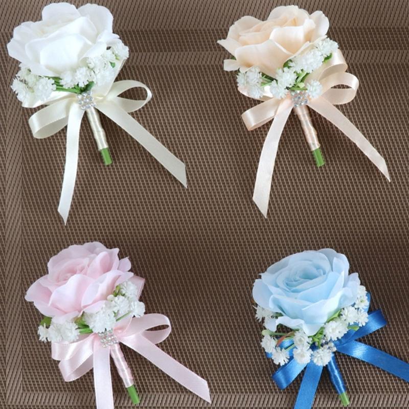 6 Stück Realistischer Seidenblumen-Anstecker Hohe Simulation Seidenrosen-Ansteckblume für Bühnenauftritte und Hochzeitsfeiern