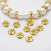 20/30/50Pcs Gold Plated 6 8 10mm Baroque Wave Beads Flat Round Metal Spacer Beads Necklace Earring Bracelet Jewelry Accessories