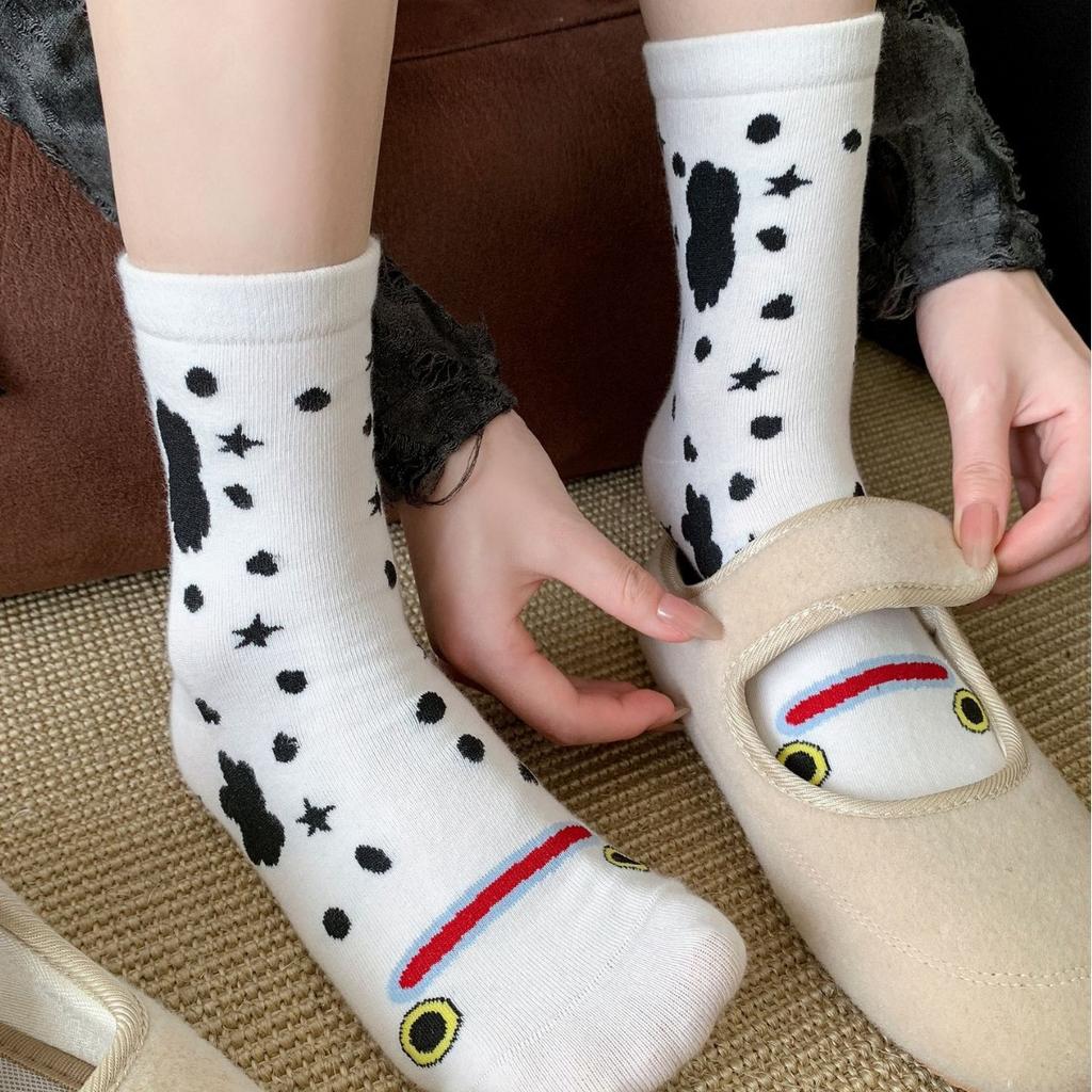 Okinawa Garden Eel Socks Cotton Sweat-Absorbing Breathable Tube Socks Cartoon Funny Fun Boneless Socks