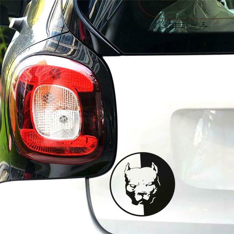 Adesivo Auto Decorativo Impermeabile Pitbull, Vinile Nero/bianco, 8x10 Cm, Per Auto E Moto