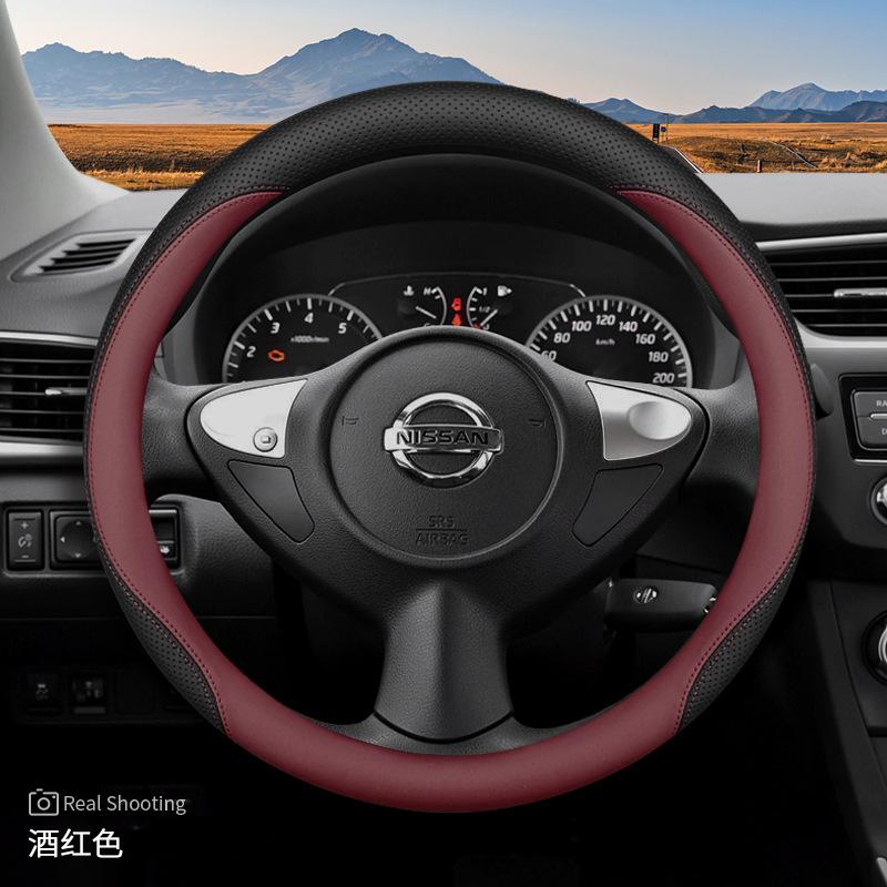 New Leather Car Steering Wheel Cover For Nissan Patrol Y63 Xtrail Kicks Qashqai Versa Sentra Altima Armada 2011-2026 Accessories