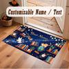 Nature Library Travel Theme Crystal Velvet Floor Rug Personalized Custom Name Text Warm Carpet Home Decoration