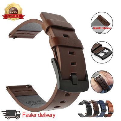 20mm 22mm Horlogeband Snel los te maken Leerband voor Samsung Galaxy Watch 3 Active2 40 44mm huawei watch gt 2 WatchBand 18 24mm