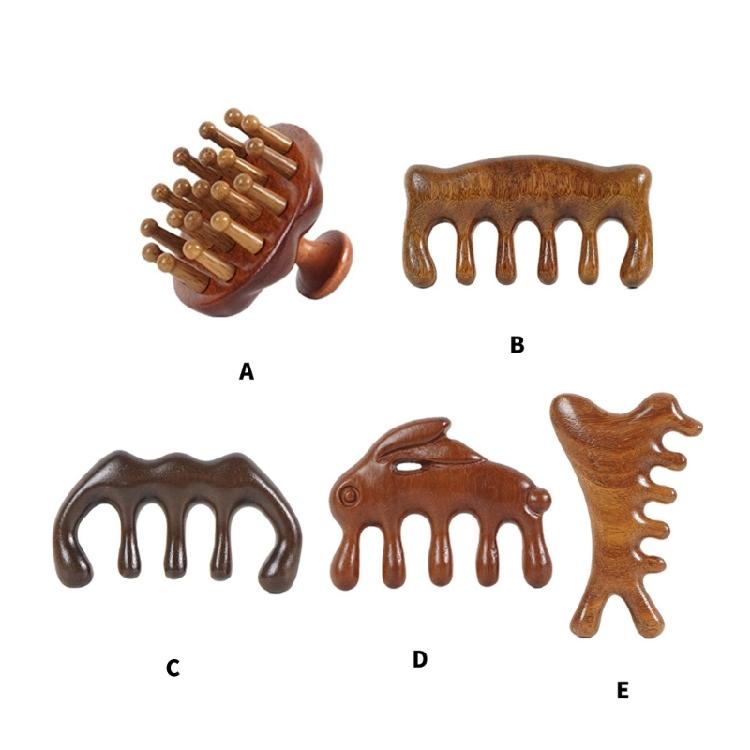 Carved Wood Scalp Massagers Comb For stress reliefs Improves Sleep Quality Multipurpose Guas Sha Head Neck Instrument