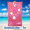 Dog Theme Beach Towel Personalized Custom Name & Text Soft Quick Dry Beach Towel for Swimming Travel