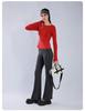 Women's Long Sleeve Yoga Top with Finger Loops - Back Slit Running & Fitness Apparel