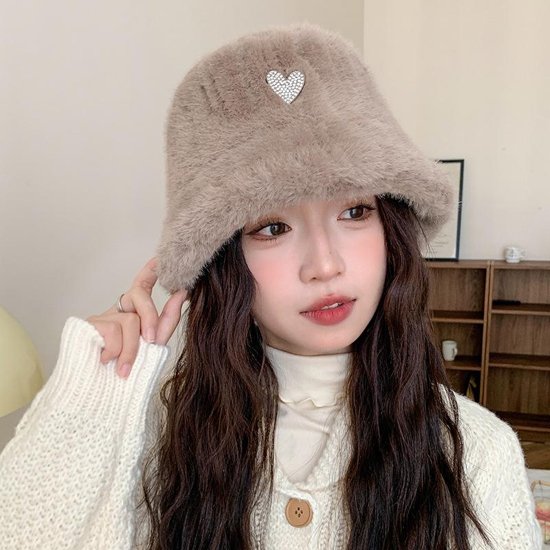 

Plush Fisherman Hat Women s Winter Thickened Cold Proof and Warm Ear Protection Bucket Hat Loving Korean Style Casual Versatile Basin Hat One size