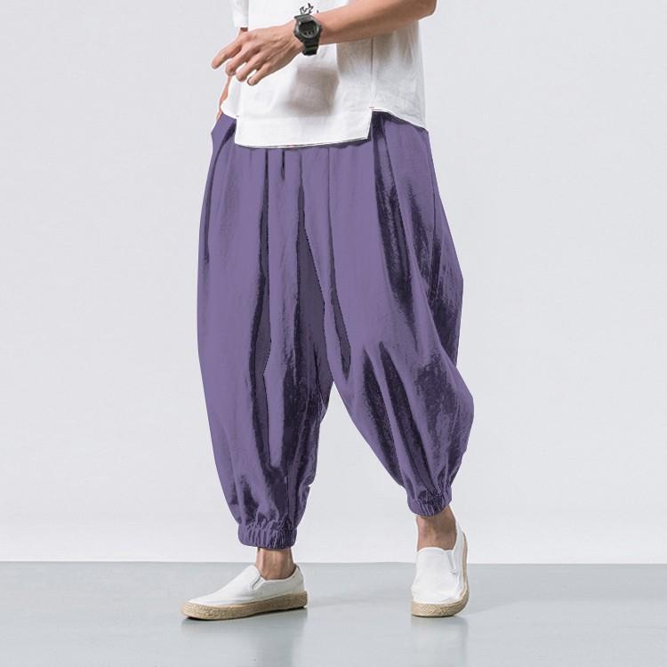 

Мужские повседневные брюки широкого кроя в стиле «гранж», мужские повседневные брюки свободного кроя XXXL фиолетовый