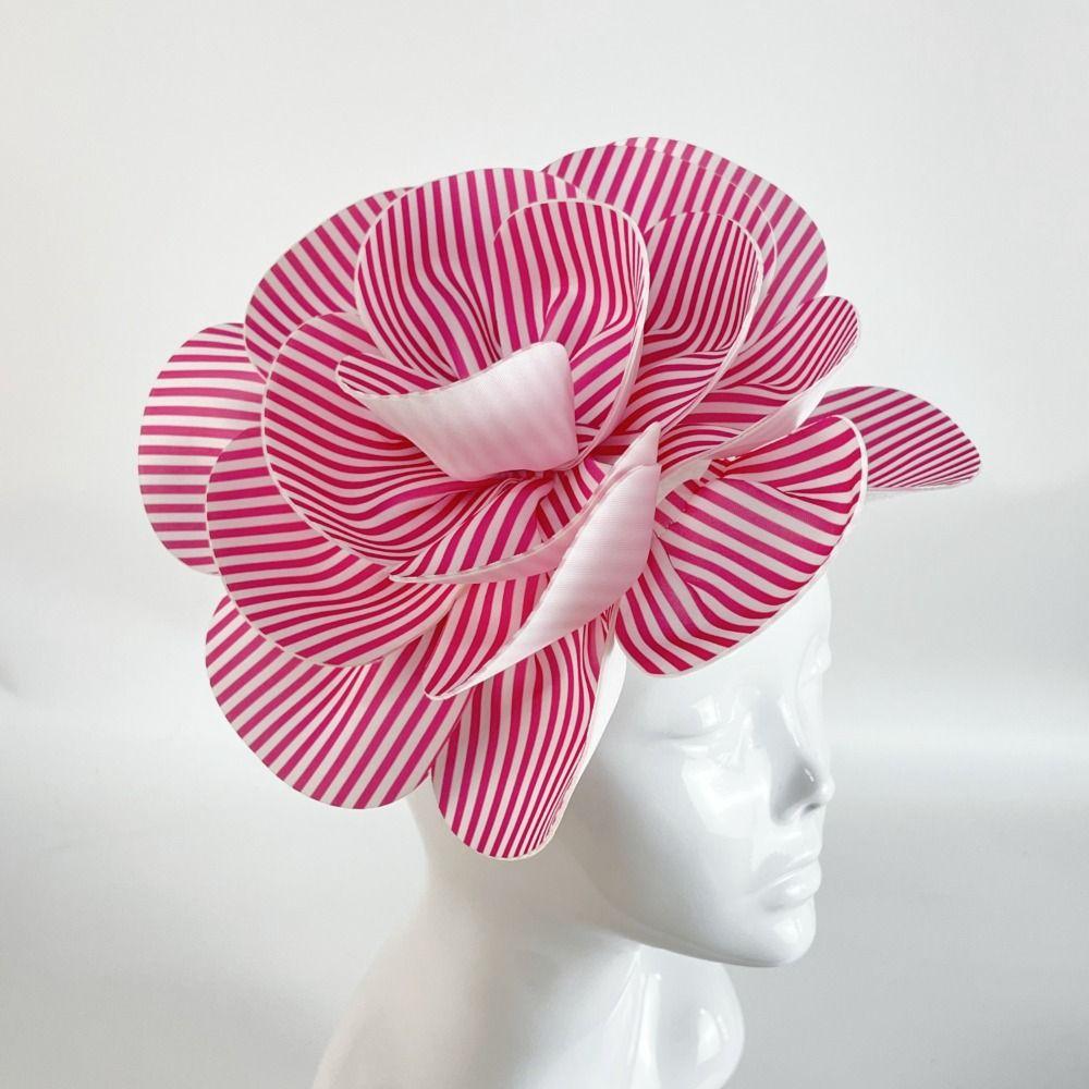 New 27cm Rose Flower Headpiece Multi-layered Handmade Bridal Headband Stripe Corsage Apparel Shoes and Bags
