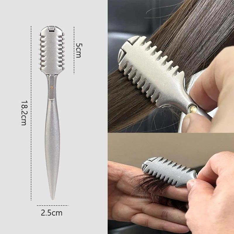 Doppelseitiger Ausdünnungsmesser Zinklegierung Friseur Manueller Rasierhobel Für Salon Professionelles Haarschneidemesserhalter Salonwerkzeug