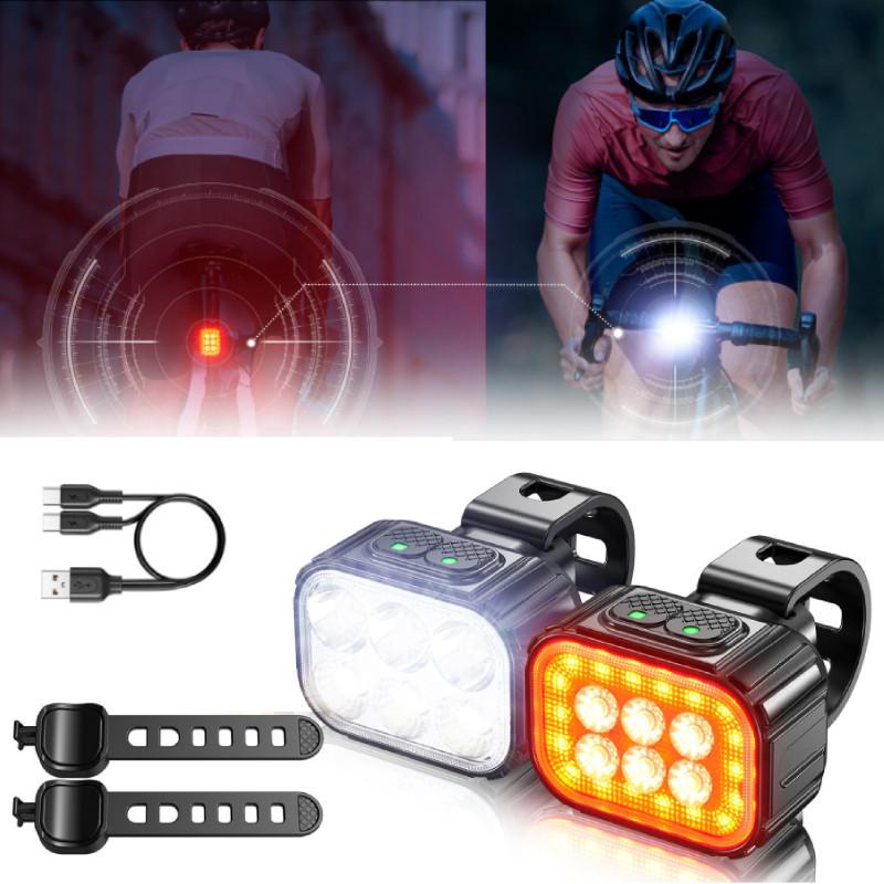 Bright And Durable Mountain Road Bicycle Front And Rear Light Set For Night Riding