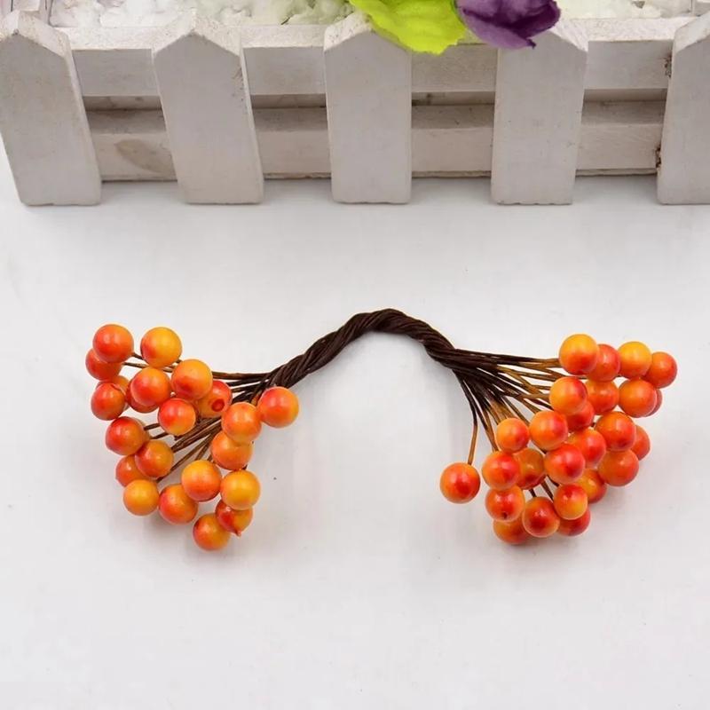 

1Pcs Artificial Berries Bouquet Fake Berry Christmas Decoration Xmas Tree for Home Decor Craft Wreath Supply Wedding Party Gifts 1Pcs оранжевый