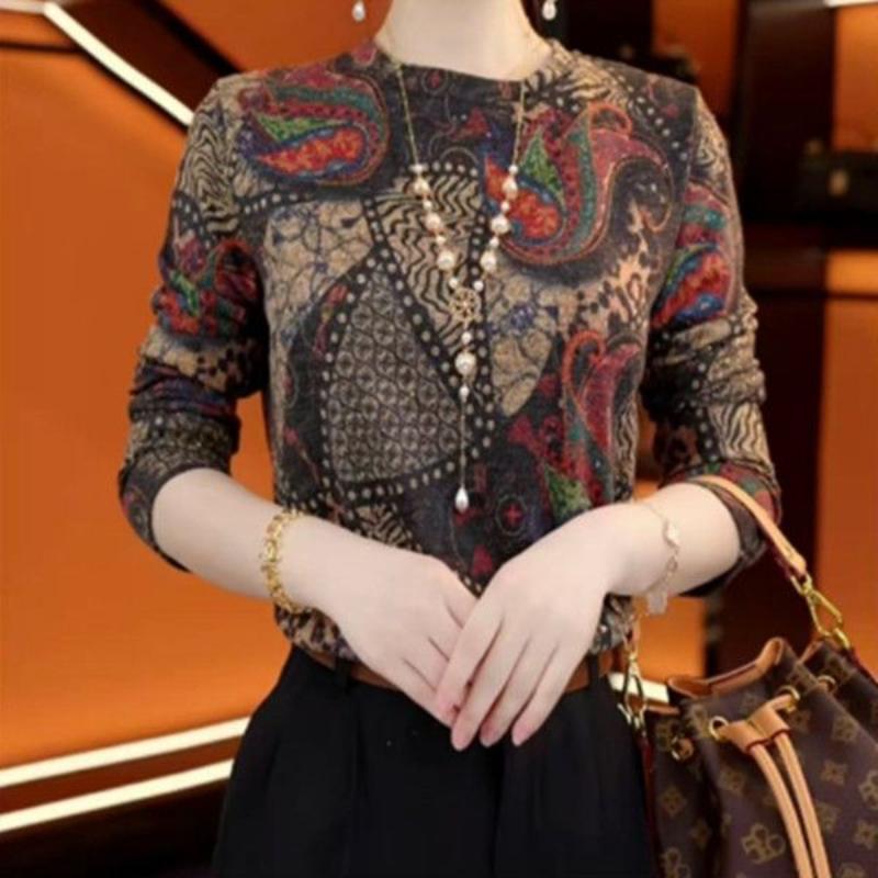 2025 Dámské Nové Spojované Pohodlné Teplé Temperamentní Spodní Západní Topy s Dlouhým Rukávem