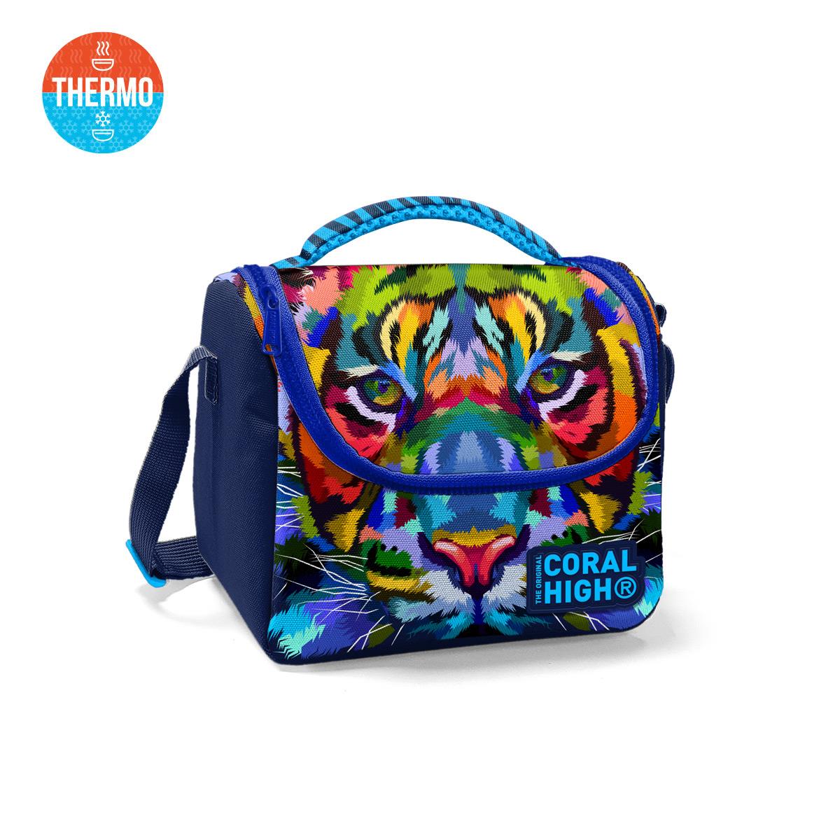 

Термо-ланч-бокс Coral High Kids Темно-синий с тигровым узором 11865