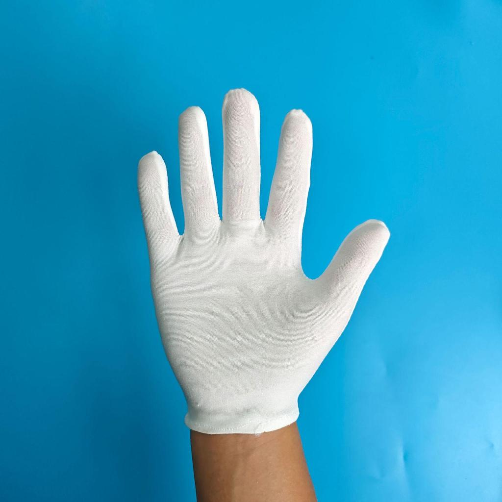 White Cotton Work Gloves for Labor Protection, Jewelry Handling, and Etiquette – Ideal for Driving and More.