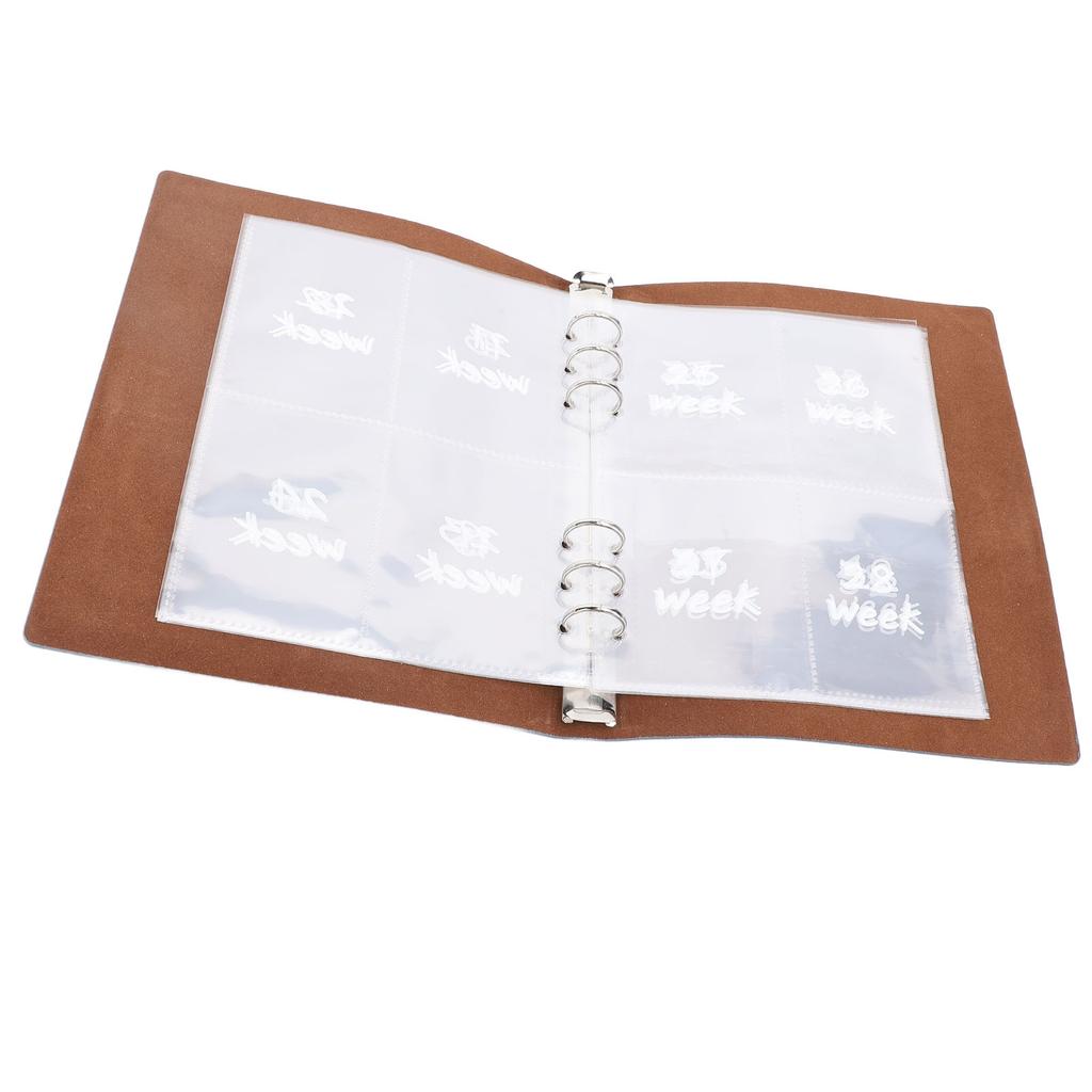 52 Week Money Saving Challenge Book Leather PP Film Reusable Budget Challenge Book Planner with Cash Stuffing Envelopes