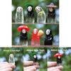 No Face Man Holding Umbrella Sitting Posture Hat Mini Model Desktop Ornament For Family Fun