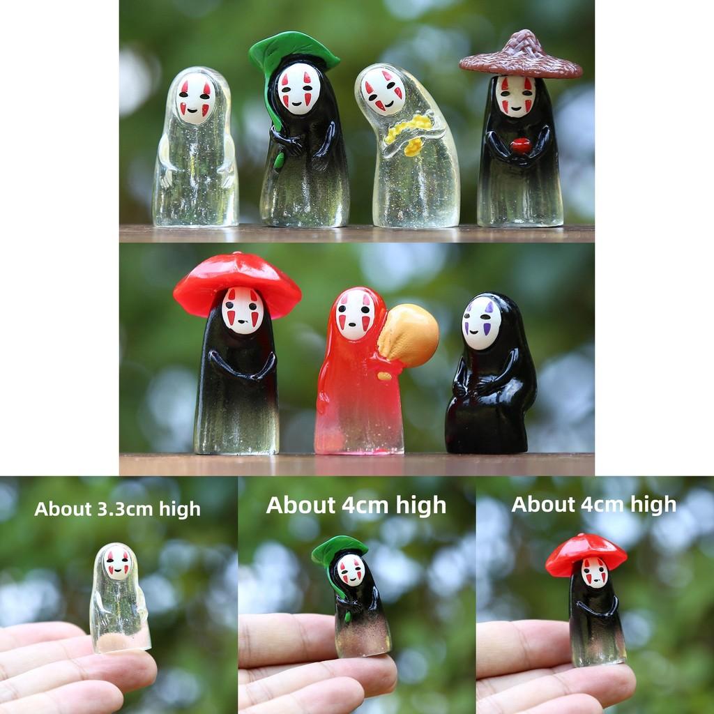 No Face Man Holding Umbrella Sitting Posture Hat Mini Model Desktop Ornament For Kids And Collectors