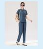 Women's Summer Sportswear Set: Lapel Short Sleeve Top & Loose Long Pants, Plus Size, Casual Two-Piece Running Suit