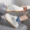 Dexun Retro Big Head Shoes Women'S New Diamond Platform Low-Top Casual Versatile Japanese White Shoes Tide