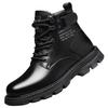Martin boots men's high-top new spring and autumn mid-top versatile black tooling locomotive casual leather shoes short boots shoes