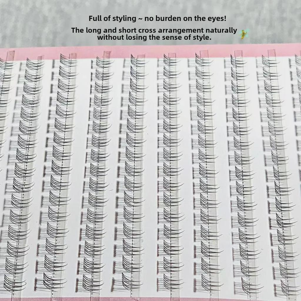 Doudou Sweet Bunny Natural Soft Lower Eyelashes - Segmented, Transparent, Thin Stem