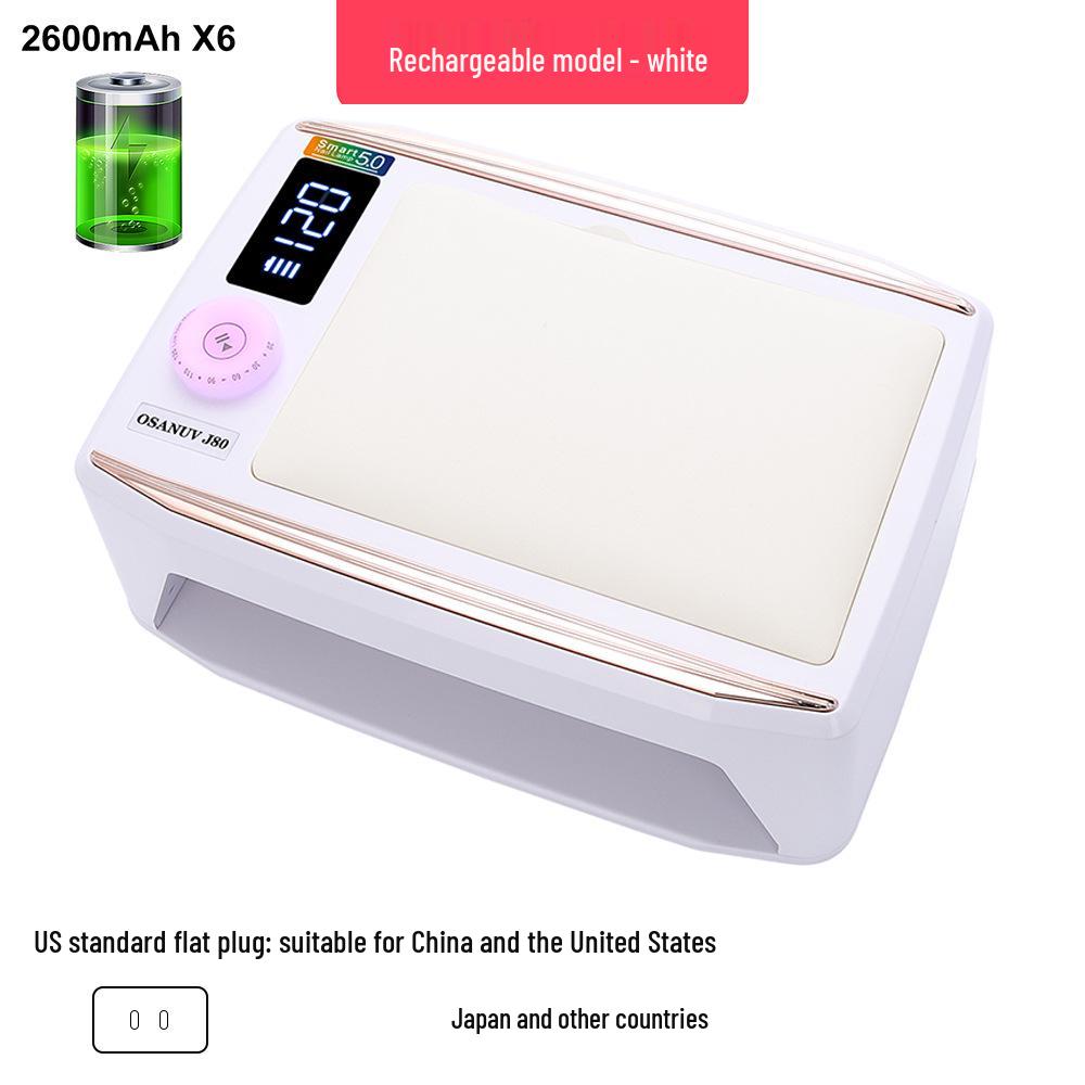 

Перезаряжаемая двухручная лампа для ногтей 380 Вт с подставкой для рук