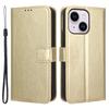For iPhone 15 Leather Case Crazy Horse Texture Anti-drop Phone Cover with Wallet Stand