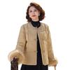 Women's Winter 2025 Jacquard Fox Fur Down Jacket - Short, Round Neck, White Duck Down, New Chinese Style Mother's Coat