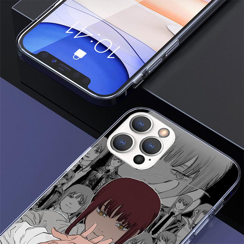 Kettensäge Makima Power Cover Handyhülle Für iPhone 16 17 Air 15 14 Pro Max 16E Handyhülle 13 Mini 12 11 7 SE 8 Druckmuster Passform