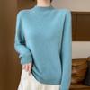 Women's Soft Pure Wool Sweater - Half-High Neck, Slimming, Fashionable, Skin-Friendly Knit