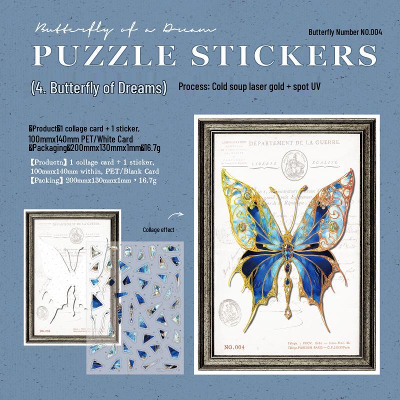 Yan Ji Time-Uncounted Puzzle Stickers: Journal Decoration DIY Set (4 Styles)