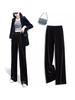 Pantaloni Larghi a Vita Alta Elasticizzata in Velluto Dorato da Donna - Taglie Forti Casual per Primavera/Autunno