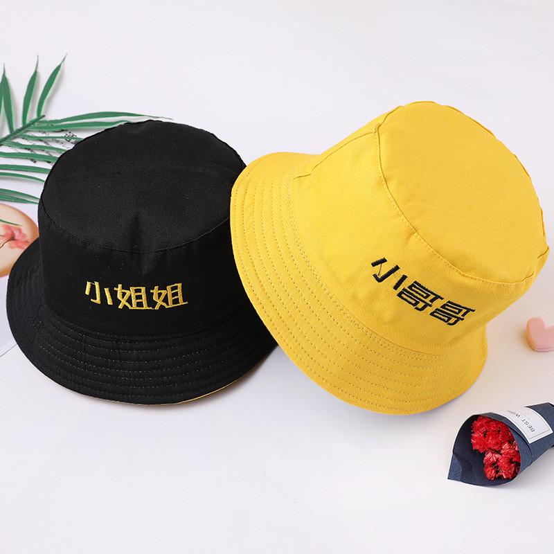Printed Letter Embroidery Double Faced Bucket Hat Fisherman Hats Gift Fashion