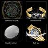 Mens Watches Fashion Luxury Hollowing Automatic Mechanical Watch Waterproof Luminous Watch For Man