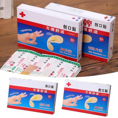 Adhesive Bandages Adhesive Bandage Dressing Strips 50/100 Count Flexible Fabric Breathable Dressing Protective Stickers Wound