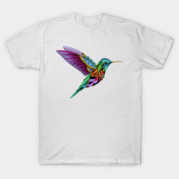 Men Black Print T-shirt Hummingbird Vol. 2 No-Cut Transfer Paper Print Cotton Tshirt 2XL